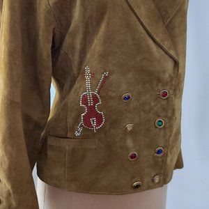 Cowgirl suede jacket with sequins M